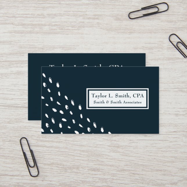 Modern Abstract Dots Geometric Pattern Business Card (Front/Back In Situ)