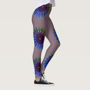 MODERN abstract draw in-Color: #7D616C-blue-pink Leggings