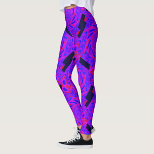 MODERN abstract draw in-deep-pink-purple-mosaic Leggings