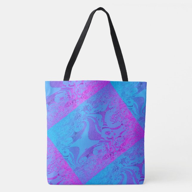 MODERN abstract draw in-light-blue-pink Tote Bag (Front)