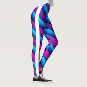 MODERN abstract draw in-light -white purple blue Leggings