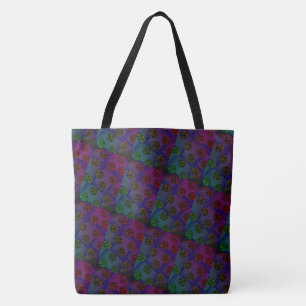 MODERN abstract draw in-red-deep blue-green  Tote Bag