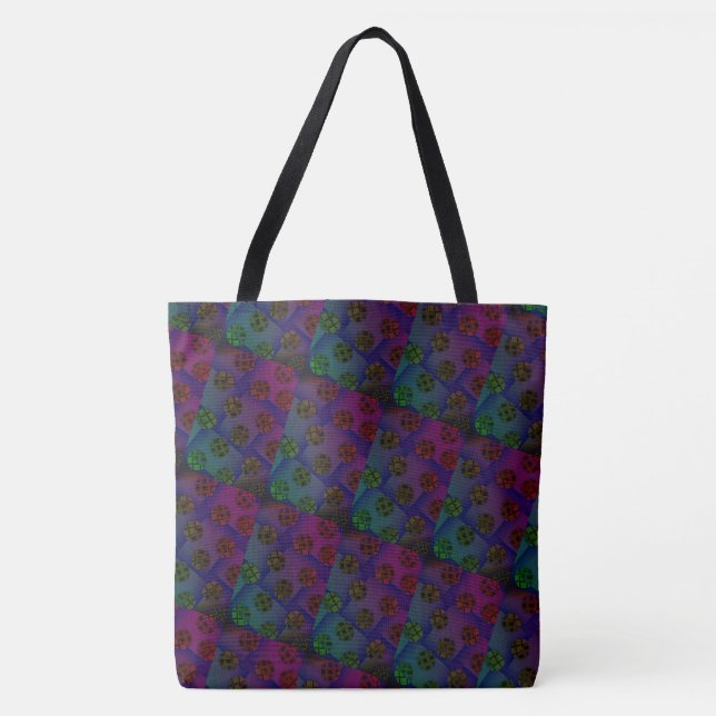MODERN abstract draw in-red-deep blue-green  Tote Bag (Front)