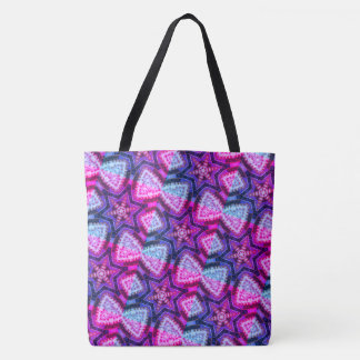MODERN abstract draw in-red-deep blue-pink Tote B Bag