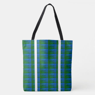 MODERN abstract draw in- white light green blue Tote Bag