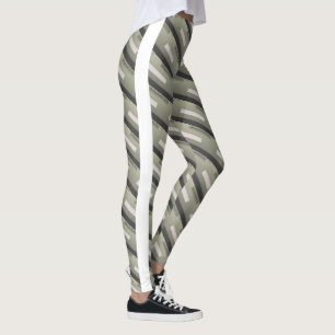 MODERN abstract draw in-white light grey Leggings
