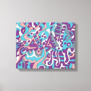 Modern abstract drawing canvas print