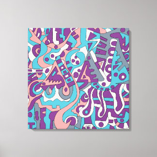 Modern abstract drawing canvas print