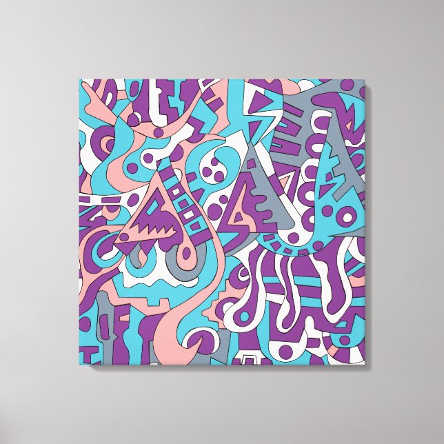 Modern abstract drawing canvas print (Front)