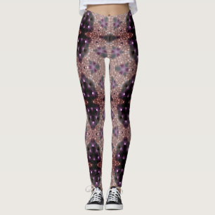 MODERN abstract drawing in-black-purple-mosaic Leggings