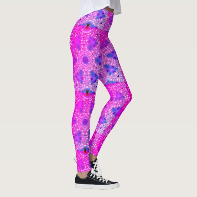 MODERN abstract drawing in-pink-blue-mosaic Leggings (Right)