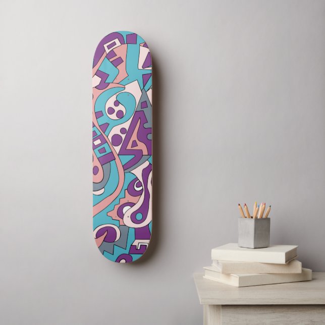 Modern abstract drawing skateboard (Wall Art)