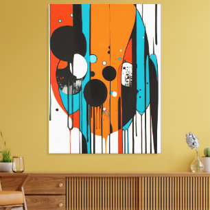 Modern Abstract Drip Art Canvas Print