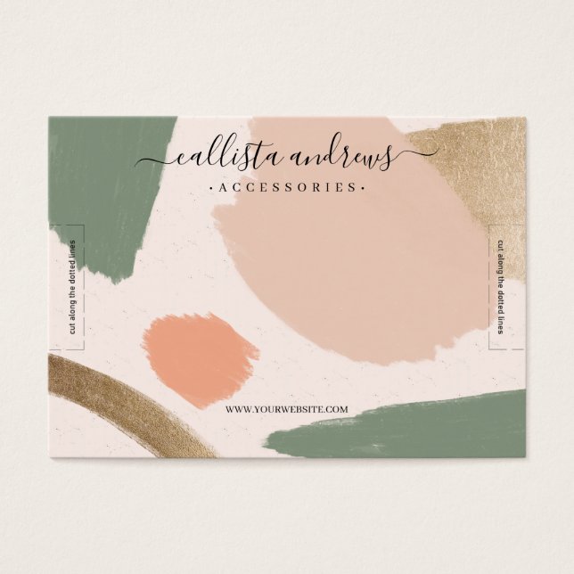 Modern Abstract Earth Tones Gold Bracelet Display (Front)