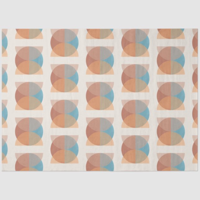 Modern Abstract Earthy Tones Geometric Watercolor Tissue Paper (Front)