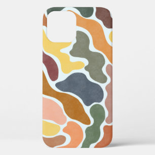 Modern abstract, earthy tones illustration. iPhone 12 case