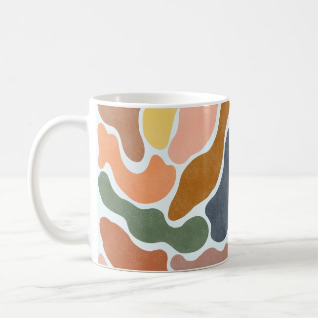 Modern abstract, earthy tones illustration. coffee mug (Left)