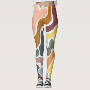 Modern abstract, earthy tones illustration. leggings