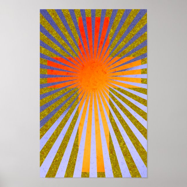 Modern Abstract Easter Cross Poster Wall Art (Front)