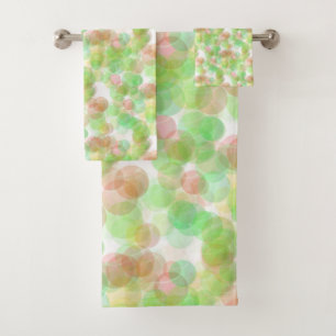 Modern Abstract Elegant Blue Green Yellow White Bath Towel Set