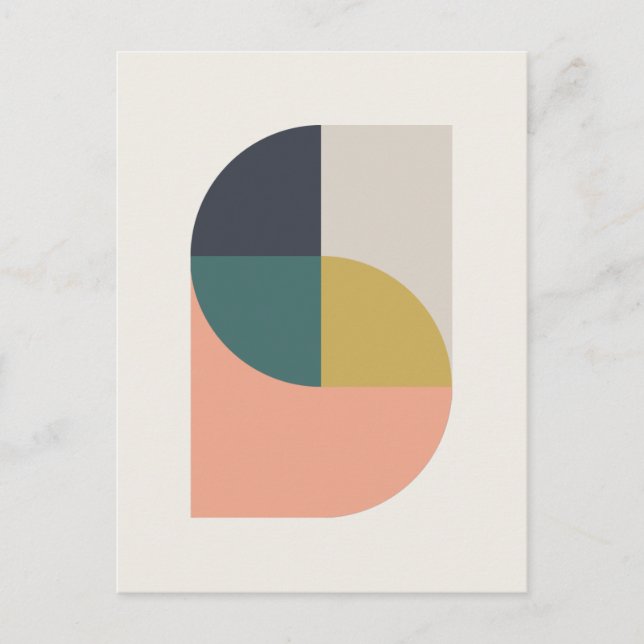 Modern Abstract Elegant Geometric Minimalist Postcard (Front)