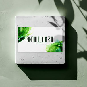 Modern Abstract Emerald Green Stylish Classy Business Card
