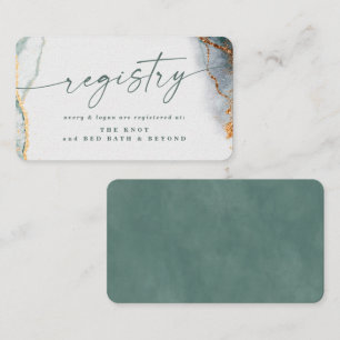 Modern Abstract Eucalyptus Green Wedding Registry Enclosure Card