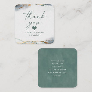 Modern Abstract Eucalyptus Green Wedding Thank You Card