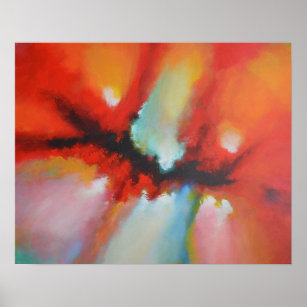 Modern Abstract Expressionism Acrlylic Painting Poster