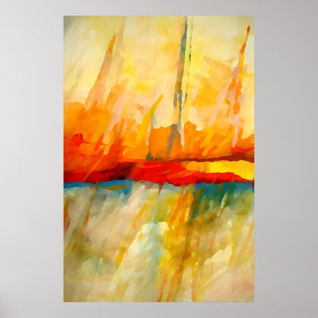 Modern Abstract Expressionist Painting Art Poster (Front)