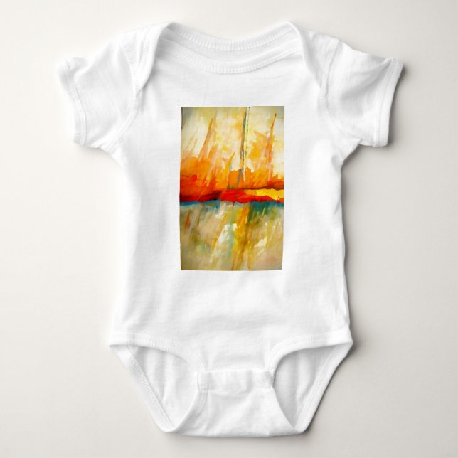 Modern Abstract Expressionist Painting Baby Bodysuit (Front)