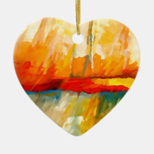 Modern Abstract Expressionist Painting Ceramic Tree Decoration