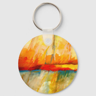 Modern Abstract Expressionist Painting Key Ring