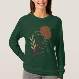 Modern Abstract Face Line Art Sweat T-Shirt