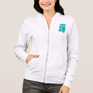 Modern Abstract Face Line Art Teal Hoodie