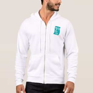 Modern Abstract Face Line Art Teal Hoodie