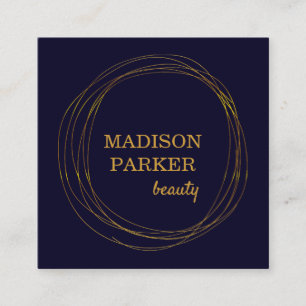 Modern Abstract Faux Gold Square Business Card