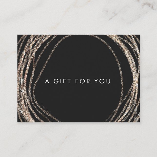 modern abstract faux gold swirl gift certificate (Front)