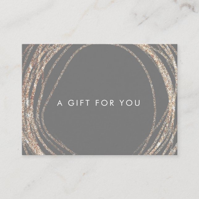 modern abstract faux gold swirl gift certificate (Front)