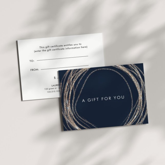 Modern Abstract Faux Gold Swirl Gift Certificate (Creator Uploaded)