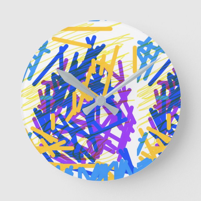 Modern Abstract Festive Paint Splash  Round Clock (Front)