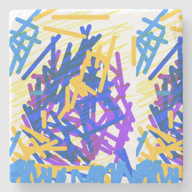 Modern Abstract Festive Paint Splash  Stone Coaster (Front)