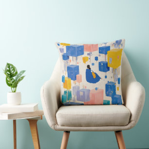 Modern Abstract Floating Blocks Dreamscape Waterco Cushion
