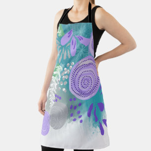 Modern Abstract Floral Apron