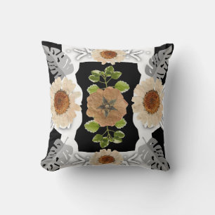 modern abstract floral art cushion