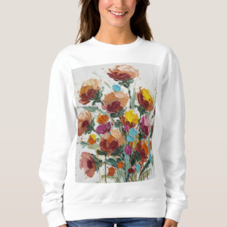 Modern Abstract Floral Art Sweatshirt