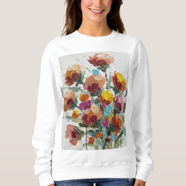 Modern Abstract Floral Art  Sweatshirt (Front)