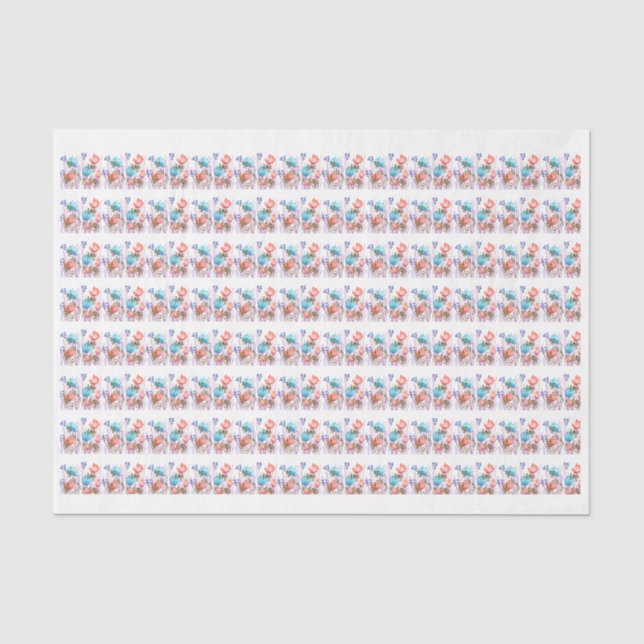 Modern abstract floral botanical tissue paper (Front)