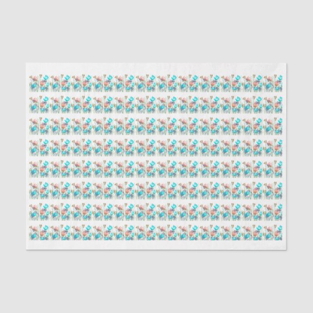 Modern abstract floral botanical tissue paper (Front)