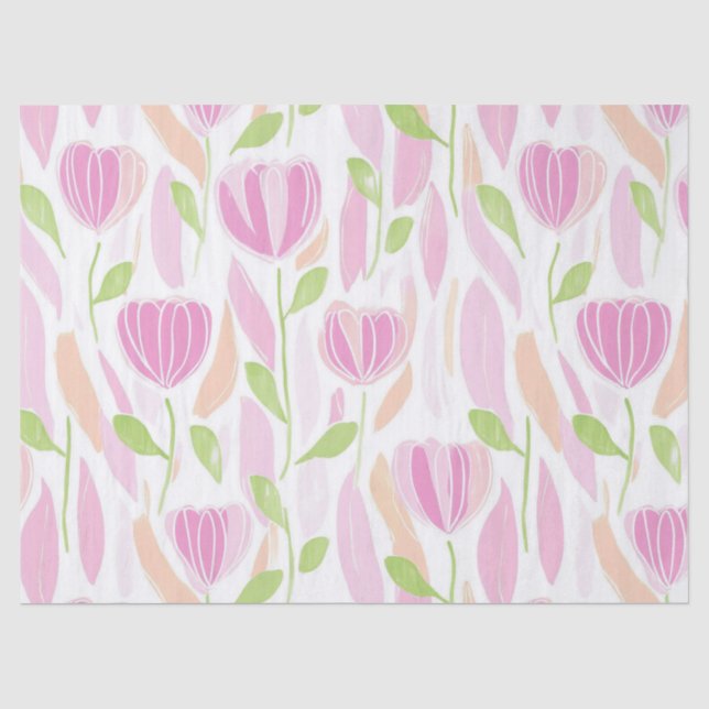 Modern Abstract Floral Line Pattern (1) Tissue Paper (Front)